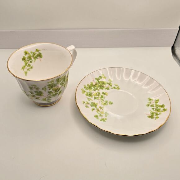 Crown Trent Other - Vintage Crown Trent fine Bone China England Cup and Saucer clover design